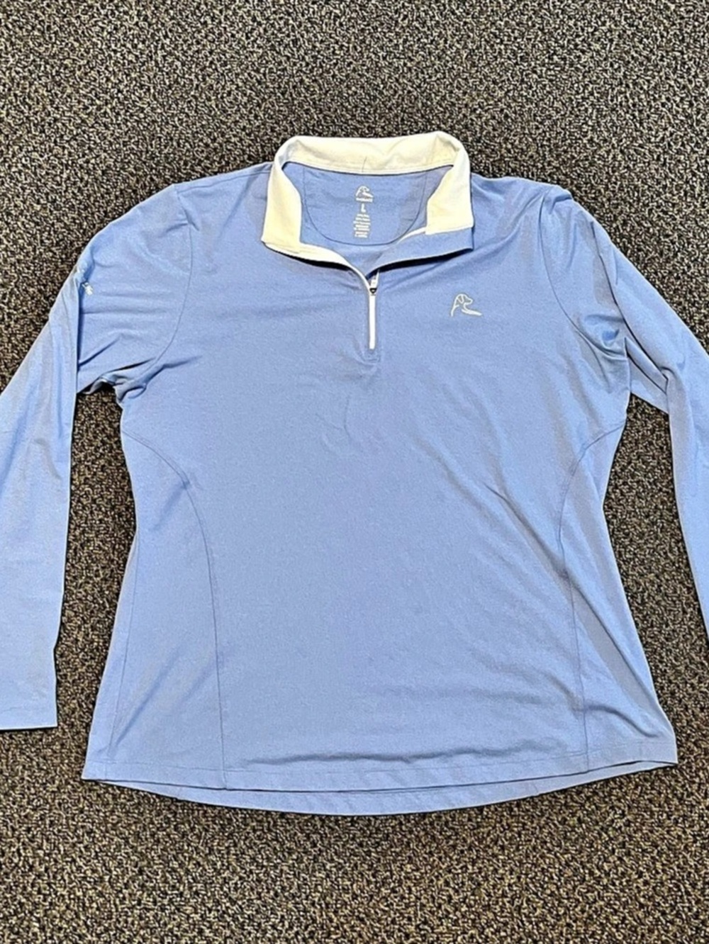 Rhoback Heather Performance Q-Zip Blue Quarter-Zip Long Sleeve Large